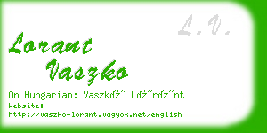 lorant vaszko business card